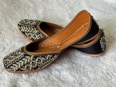 women's handmade footwear pearl embroidery zardozi work compliments your ethnic look. soft and comfortable sole Closure: Slip On Fit Type: Regular Festive Mirror Work Slip-on Flats, Bollywood Style Festive Flats, Festive Bollywood Flats, Festive Flats With Dori Work For Navratri, Festive Navratri Flats With Zari Work, Festive Gota Work Flats, Bollywood Style Meenakari Flats For Festive Season, Bollywood Meenakari Flats For Festive Occasions, Festive Meenakari Flats