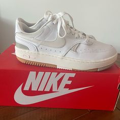 Brand New; Never Worn Nike Gamma Force Sneaker (Women) White/Phantom/Bone - Size 8 Nike Gamma Force, School Clothing, Nike Sneakers Women, Shoe Inspo, Shoes Brand, New Nike, White Nikes, Woman Colour, Cream White