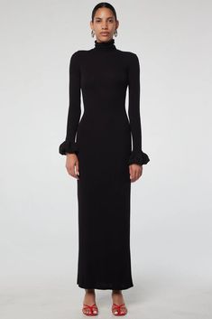 Valentina Dress - Black | The Line by K The Line By K, Line By K, Valentina Dress, Moss Dress, Black Turtleneck Dress, Leather Sweater, Moon Dress, Trench Dress, Belle Dress