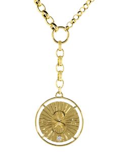 $7,395 — Large Mixed Belcher Karma Medallion Necklace | Marissa Collections Luxury Yellow Gold Medallion Charm Necklace, Luxury Gold Plated Medallion Charm Necklaces, Symbolic Yellow Gold Plated Medallion Necklace, Gold-tone Medallion Necklace With Detachable Pendant, Yellow Gold Medallion Charm Necklace Amulet Style, Luxury Medallion Necklace With Adjustable Chain, Luxury Round Medallion Necklace With Adjustable Chain, Luxury Yellow Gold Medallion Necklace With Adjustable Chain, Yellow Gold Medallion Necklace