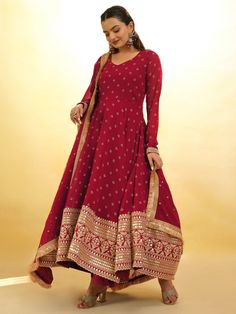 Introducing our stunning "fascinating red embroidered georgette wedding wear salwar suit" - a must-have for your ethnic wear collection.
This gorgeous suit set includes a red color georgette suit with intricate embroidered work and sequin work, paired with a matching georgette pant and dupatta. The suit pant is fully stitched and available in sizes XS to XXL, ensuring a perfect fit for all body types.
Whether you're attending a wedding, cocktail party, engagement, or festival, this outfit will m Festive Red Anarkali Set With Dabka Work, Semi-stitched Red Anarkali Set With Resham Embroidery, Red Semi-stitched Anarkali Set With Resham Embroidery, Red Semi-stitched Anarkali Set For Eid, Red Anarkali Salwar Kameez With Zari Work, Red Semi-stitched Anarkali Set For Reception, Red Floor-length Churidar With Zari Work, Red Chikankari Embroidery Sharara For Reception, Red Lehenga With Dabka Work And Straight Kurta