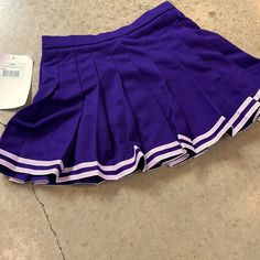 Nwt Cheer Skirt - Bright Purple With Sparkle ***Sizing Says Adult Small But Definitely More Of A Child Size Skirt*** Waist 24 In Length 12 In Stretch Pleated Skirt For School, Preppy School Tennis Skirt, Purple Skort For School, Purple Mini Skirt For School In Summer, Summer School Purple Mini Skirt, Purple Mini Skirt For Summer School, Summer Purple Mini Skirt For School, Summer School Purple Skirt, Purple Lined Mini Tennis Skirt