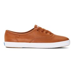 Keds Champion Premium Leather Lace Up Classic Brown Sneakers With Vulcanized Sole, Brown Canvas Sneakers With Gum Sole, Sporty Canvas Sneakers With Stitched Sole, Retro Leather Sneakers For Everyday, Classic Slip-on Canvas Shoes With Rubber Sole, Classic High-top Canvas Shoes With Gum Sole, Classic Brown Sneakers With Gum Sole, Spring Sneakers With Leather Sole For Everyday, Everyday Spring Sneakers With Leather Sole