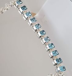 Handmade Free Shipping in USA Shipped with Gift Box Aquamarine Bracelet Jewelry As A Gift, Aquamarine Bracelet Jewelry Gift, Elegant Silver Bracelet With Blue Topaz, Adjustable Silver Aquamarine Bracelets, Adjustable Silver Aquamarine Bracelet, Adjustable Aquamarine Silver Bracelet, Elegant Aquamarine Silver Bracelets, Elegant Aquamarine Bracelet Jewelry, Elegant Adjustable Blue Topaz Bracelets