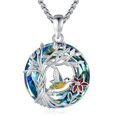 PRICES MAY VARY. Real 925 sterling silver Hummingbird pendant with Austrian crystal circle and Colorful Enamel Handmade. Lead-free, nickel-free, cadmium-free and skin-friendly. Passed SGS Inspection. Suitable for people with sensitive skin. CHAIN LENGTH：20"+2" extender = 56 cm | PENDANT WEIGHT：Approximately 6 Grams | PENDANT HEIGHT：1.2" = 31mm | PENDANT WIDTH：0.85" = 22 mm | LOBSTER-CLAW CLOSURE Adjustable length chain, convenient for you to match any clothes. Removable pendant makes it easy to Hummingbird Jewelry, Crystal Circle, Hummingbird Gifts, Hummingbird Necklace, Hummingbird Pendant, Bird Gifts, Humming Bird, Bird Necklace, Bird Pendant