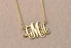 This monogram necklace is producible 14k Solid GOLD ( not filled or plated) or 925 Sterling Silver.  Gold Monogram necklace in 14k Gold, Rose Gold, White Gold.    #MonogramNecklace #personalizednecklace #VivaRing #14kgoldnecklace #personalizedchoker #customnecklace #PersonalizedJewelry #personalizedgift #namenecklace #initialnecklace  #lovegifts #personalizedpendant #birthdaygiftromantic #romanticgifts #giftsforbestfriend Gold Monogram Initial Necklace For Formal Occasions, Gold Monogram Initial Necklace For Formal Events, Formal Monogram 14k Gold Necklace, Formal 14k Gold Monogram Necklace, 14k Gold Monogram Name Necklace For Personalized Gift, Yellow Gold Monogram Name Necklace For Mother's Day, 14k Gold Monogram Name Necklace, Personalized Monogram 14k Gold Name Necklace, 14k Gold Monogram Jewelry For Mother's Day