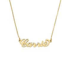 Carrie Bradshaw Jewelry, Carrie Necklace, Personalised Gift Boxes, Carrie Bradshaw, Dainty Jewelry, Gold Plated Silver, Diamond Stone, Gifts For Mum, Name Necklace