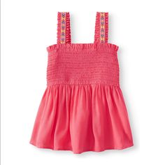 New Smocked Gauze Coral Top Size Xxl Wonder Nation Pride Tank Tops, Teal Tank Top, Coral Tank, Girls Smock, Coral Top, Tanktop Girl, Printed Ribbon, Color Coral, Tank Girl