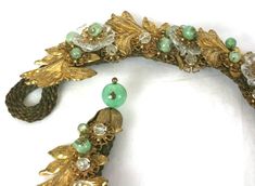 Vintage Glass Jewelry For Weddings, Elegant Green Jewelry For Vintage Events, Vintage Bead Caps Jewelry For Party, Vintage Party Jewelry With Bead Caps, Miriam Haskell Jewelry, Crystal Flowers, Miriam Haskell, Venetian Glass, Vintage Costume Jewelry