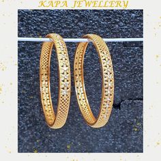 Set of 2 gold plated kangans  we have in size 2.4, 2.6, 2.8  please check the chart and message me Gold Bangle Bracelet With Diamond Accents, Festive Elegant Hoop Jewelry, Gold Plated Bracelets With Diamond Accents, Traditional Bangle With Diamond Accents For Anniversary, Gold Diamond Bracelet With Elegant Design For Anniversary, Gold Diamond Bracelet For Anniversary With Elegant Design, Traditional Anniversary Bangle With Diamond Accents, Traditional Bangle Bracelet With Diamond Accents, Simple Gold Bangle As A Gift