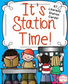 it's station time book cover with three children standing in front of a sign