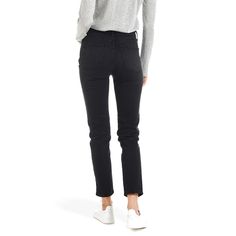 Women's Mom Allen Jeans - Mott & Bow Everyday Washed Cropped Jeans For Fall, Washed Cropped Jeans For Everyday Fall Wear, Fall Cropped Washed Jeans For Everyday, Washed Black Straight Leg Cropped Jeans For Fall, Straight Washed Black Jeans For Fall, Washed Black Straight Jeans For Fall, Black Casual Cropped Jeans With Straight Hem, Straight Washed Black Bottoms For Fall, Washed Black Relaxed Fit Mid-rise Jeans