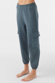 O'Neill Girl's Fleece Pull-on Pants 11 1/2" Rise 22" Inseam Length Encased Elastic Waist and Hem Cargo Patch Pockets 80% Cotton, 20% Polyester Fleece | O'Neill Girl's Demna Cargo Fleece Pants in Washed Slate, Size XL, Polyester Spring Suit, Girls Fleece, Swim Sets, One Piece Swim, Fleece Pants, Suit Accessories, Swim Dress, Pull On Pants, Board Shorts