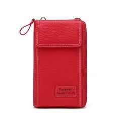 Top-Handle Bags red style 2 New Women Purses Solid Color Leather Shoulder Strap Bag Mobile Phone Big Card Holders Wallet Handbag Pockets for Girls|Top-Handle Bags| Red Large Capacity Phone Bag For Travel, Large Capacity Red Phone Bag For Travel, Red Portable Crossbody Phone Bag, Red Crossbody Phone Bag, Large Capacity Rectangular Wallet, Large Capacity Red Crossbody Phone Bag, Daily Use Coin Purse Clutch, Red Rectangular Portable Phone Bag, Red Portable Handheld Shoulder Bag