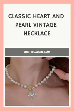 Dive into classic beauty with our Heart and Pearl Vintage Necklace. Perfect for those who adore retro elegance. 🌸 This necklace combines the timeless appeal of pearls with a romantic heart pendant. Click to explore more at OutfitGalore.com! 💍 Star Of The Day, Contemporary Chic, Ageless Beauty, Real Pearls, Everyday Accessories, Vintage Heart, Pearl Pendant Necklace, Stunning Necklace, Love Symbols