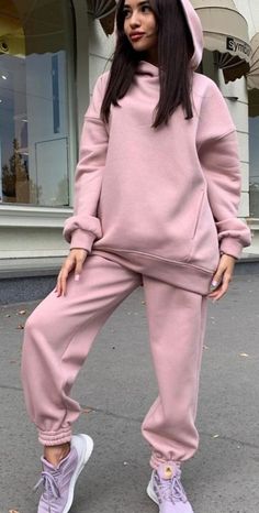 Pink Tracksuit Set Sportswear Outfit. For elegant ladies, teens and women. It is street style and fitted in any outfit. Pink Tracksuit, Sportswear Outfits, Tracksuit Outfit, Long Sleeve Outfits, Tracksuit Pants, Hoodie And Sweatpants, Activewear Sets, Tracksuit Set, Sports Suit