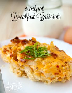 a close up of a plate of food with broccoli bread casserole