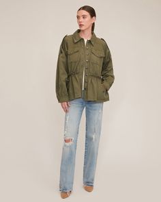 Marshall Washed Canvas Jacket | MARISSA WEBB | Jackets & Outerwear | MARISSA WEBB Chic Washed Button-up Outerwear, Spring Collared Utility Jacket With Cargo Pockets, Spring Utility Style Washed Shacket, Spring Utility Shacket With Cargo Pockets, Chic Fall Utility Jacket With Patch Pockets, Spring Military Outerwear With Buttoned Pockets, Relaxed Fit Button-up Outerwear With Cargo Pockets, Fall Washed Button-up Utility Jacket, Fall Military Style Relaxed Fit Utility Jacket