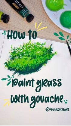 an image of grass with gouache on it