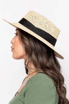 Newport Hat in Fawn Holley Girl Natural Color Casual Hat Bands For Summer, Natural Casual Hat Bands For Summer, Casual Natural Color Hat Bands For Summer, Casual Natural Hat Bands For Summer, Classic Woven Sun Hat For Vacation, Straw Panama Hat With Short Brim For Poolside, Poolside Short Brim Straw Panama Hat, Casual Adjustable Straw Hat Bands, Casual Boater Hat With Flat Brim For Vacation