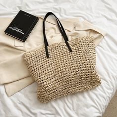 Kylethomasw - Summer Straw Bag Women Large Capacity Handle Bag Handmade Woven Handbag Bohemia Vacation Rattan Beach Bag Shopping bag tote bag Satchel Shoulder Bag For Beach Season Shopping, Satchel Shoulder Bag For Shopping During Beach Season, Beige Shoulder Bag For Beach Shopping, Beige Shoulder Bag For Beach Season Shopping, Summer Beige Tote Shoulder Bag, Bohemian Beige Bags For Shopping, Casual Beige Tote Beach Bag, Casual Beige Beach Tote Bag, Beige Beach Season Shopping Bag