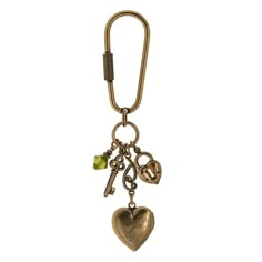 Gold Tone Green Crystal Bead Heart Locket Key Fob Bead Heart, 1928 Jewelry, Vintage Inspired Jewelry, Green Jewelry, Handbag Charms, Funky Jewelry, Green Crystal, Two Hearts, Heart Locket