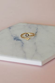 Gold rings with small initial and heart. Great as a gift idea! Initial Ring Gold, Gold Initial Ring, Initial Ring, Ring Gold, Cufflinks, Gold Rings, Initials, Ring, Gold