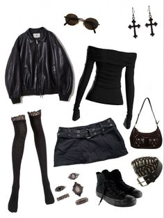 Y2k Style Inspiration, Rockstar Girlfriend Outfit Board, Edgy Gothic Outfits, Goth Gf Aesthetic Outfits, Grunge Fancy Outfits, Rockstar Gf Fits, Pierce The Veil Outfits, Goth Outfit Ideas Casual, Tvd Outfit Ideas