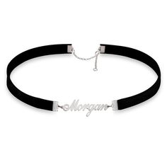 Choker Name Necklace - Black Velvet Custom Nameplate Choker Black Velvet Choker Necklace, Name Choker, Bday Gifts, Velvet Choker Necklaces, Black Velvet Choker, Choker Collar Necklace, Choker Style Necklace, Trending Necklaces, Velvet Choker