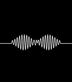 a black and white image of a sound wave on a dark background with the word,'sound waves'written below it