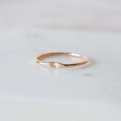 Initial Signet Ring Classic Stackable Rose Gold Initial Ring, Classic Rose Gold Stackable Initial Ring, Dainty Rings With Initials For Everyday, Dainty Everyday Rings With Initials, Dainty Hypoallergenic Initial Ring For Everyday, Dainty Personalized Initial Ring With Round Band, Minimalist Stackable Initial Ring For Anniversary, Personalized Dainty Initial Ring, Classic 14k Gold Stackable Rings With Initials