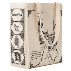 Dracula Book Tote - Bram Stoker, Tote Bag, Literary, Book Lover, Books, Literature, Teacher Gift, Gi Nerdy Clothes, Art Closet, Artistic Dress, Literacy Bags, Dracula Book, Book Items, Space Bar, Gothic Bag, Unique Tote Bag