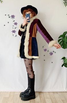 Maxamilist Outfit, Artsy Fashion Aesthetic, Whimsical Goth Fashion, Afghan Jacket, Whimsical Clothing, Whimsical Goth, Penny Lane Coat, Summer Festivals, Miniskirt Outfits