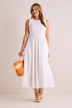 Shayla Dress White Casual Dress With Side Pockets, Casual White Dresses With Side Pockets, Casual White Dress With Side Pockets, Casual Cotton Midi Dress With Side Pockets, Casual Cotton Maxi Dress Unlined, Casual Unlined Cotton Maxi Dress, Unlined Cotton Sundress Midi Dress, Unlined Cotton Midi Sundress, Relaxed Fit Unlined Maxi Dress For Day Out