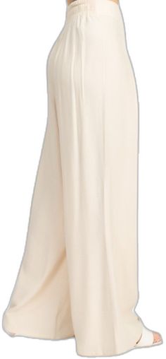 Formal Cream Wide-leg Bottoms, Chic Cream Wide Leg Pants For Formal Occasions, Chic Beige Wide-leg Culottes, Elegant High Waist Beige Culottes, Elegant Beige Wide-leg Pants, Wide Leg Pants With Pleated Waist, Elegant Rayon Pants For Spring, Elegant Rayon Wide-leg Pants, White Pleated Wide Leg Pants