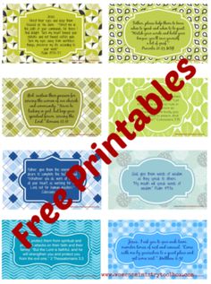 four different types of business cards with the words free printables