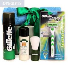 The thoughtful combination includes 1 Gillette Foam (Menthol) of 196 g , 1 Bio After Shave Balm of 120 ml, 1 Gillette Shave Brush, 1 Blue Towel and 1 Gillette Razor Mach 3 Turbo. A unique gift hamper that includes everything a man needs to look SHARP. #GilletteFoam #Gifts #sendGifts #GilletteGiftHamper Gillette Razor, Shaving Brush, Blue Towels, Gift Hampers, Oil Control Products