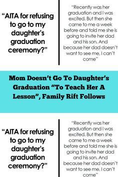 three different types of letters with the words mom doesn't go to daughter's graduation