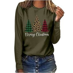 Patlollav Merry Christmas Ladies Tops Clearance,Woman Plaid Casual Long Sleeve Round Neck Tops T-Shirt Dear customer Welcome to PATLOLLAV. We are a fashion store that has been operating on Walmart for many years. Our main products are female clothes, including dresses, shirts, blouses, bikinis, jackets, coats, sweaters, and so on. We are committed to building a female fashion gathering place to satisfy each customer. Therefore, we are willing to hear any suggestions from you, and bring you satis Plus Size Christmas Tops, Womens Christmas Shirts, Christmas Plaid, Round Neck Top, Christmas Tops, Shirt Blouses Tops, Cute Fall Outfits, Top T Shirt, Round Neck Tops