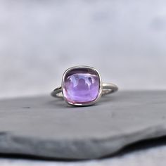 ✦ Gorgeous Natural Amethyst handmade sterling silver ring. A perfect Amethyst bohemian ring to become your statement jewelry or statement ring.  This purple quartz ring for women is also a great choice for engagement or alternative engagement ring And in case your want it to use as a proposal ring to make your first impression memorable your have all the good reason to go ahead with this. 💎  Please Note As with all Natural Gemstones The colors and inclusion patterns if applicable may vary sligh Luxury Silver Amethyst Ring With Natural Stones, Dainty Amethyst Birthstone Ring Gift, Fine Jewelry Sterling Silver Amethyst Ring For Gift, Purple Amethyst Ring Gift, Fine Jewelry Style, Purple Amethyst Ring Fine Jewelry For Gift, Purple Amethyst Ring Fine Jewelry Gift, Kunzite Ring Fine Jewelry Gift, Minimalist Amethyst Gemstone Ring, Dainty Purple Amethyst Ring