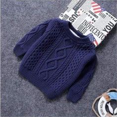 dark blue / 12M Knitted Loose Jacket Dark Blue Sweater, Kids Winter Outfits, Winter Collars, Boys Sweaters, Baby Cardigan, Baby Warmer, Warm Sweaters, Baby Outfits, Baby Sweaters