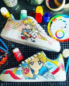 Sailor Moon Amine Custom Air Force 1-shecustomize Shoe Artwork, Rainbow Vans, Vans Slip On Shoes, Custom Wedding Shoes, Customized Shoes, Pride Shoes, Air Force 1 Shoes, Anime Custom, Wedding Converse