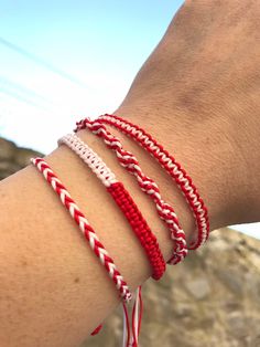 Set of 4 PCS, Turkey Flag Bracelet, Macrame Braided Bracelet, Red White Bracelet, Red Macrame Bracelet, Friendship Bracelet Set, Handmade Make yourself or your loved ones happy with this beautiful braided Red snd White bracelet. Color: Red and White Size: One size fits all. ( message me for custom size) :) Material: String This offer includes 4 bracelets, as shown in the pictures. Fineonejewelry Main Page https://www.etsy.com/shop/fineonejewelry ❤ Thanks for visiting and hope you enjoy shopping One Color Bracelet, Red And White Friendship Bracelet, Friendship Bracelet Set, Red Macrame Beaded Bracelets For Friendship, White Macrame Bracelets For Friendship, White Braided Jewelry Gift, White Braided Jewelry As A Gift, Adjustable Red Macrame Bracelets, Red Adjustable Macrame Bracelets