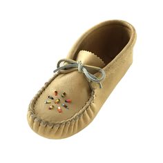 Child & Junior Genuine Moosehide Leather Soft Sole Beaded Moccasins – Leather-Moccasins Huron Wendat, Native American Moccasins, Beaded Moccasins, Moccasin Slippers, Earth Shoes, Moccasins Slippers, Leather Moccasins, Animal Stories, Natural Tan