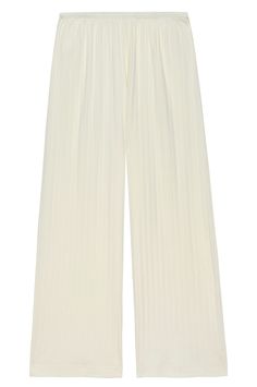 The Pointelle Simple Crop Pant is crafted with 100% Organic Cotton, featuring a cropped fit, wide leg and elastic waist. Made in Los Angeles Chic Beige Wide-leg Culottes, Chic Wide Leg Pants With Elastic Waistband, Pleated Wide Leg Pants For Summer, Elegant High Waist Beige Culottes, Chic Pleated Summer Pants, Chic Pleated Relaxed Fit Wide Leg Pants, Chic Pleated Wide Leg Pants With Relaxed Fit, White Pleated Wide Leg Pants, Elegant Wide Leg Culottes With Elastic Waistband