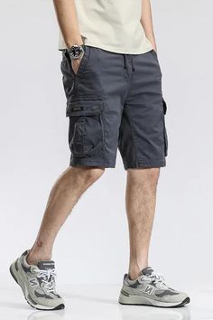 Style: Casual  Pattern Type: Solid Applicable Season: summer Material: COTTON Pant Style: regular Fit Type: regular Gender: MEN Waist Type: MID Item Type: shorts   Length: knee length Closure Type: Elastic Waist Decoration: Pockets Summer Cargo Shorts With Built-in Shorts For Outdoor Activities, Summer Shorts With Pockets For Outdoor Activities, Summer Shorts For Outdoor Activities With Pockets, Summer Knee-length Cargo Shorts With Built-in Liner, Summer Cargo Shorts With Side Pockets For Outdoor Activities, Knee-length Shorts With Pockets For Outdoor Activities, Outdoor Bermuda Cargo Shorts With Built-in Shorts, Gray Cargo Shorts With Pockets For Outdoor, Bermuda Cargo Shorts With Built-in Shorts For Outdoor