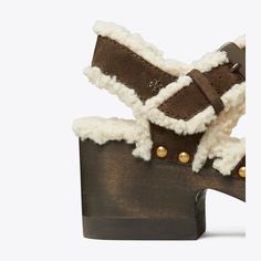 A '70s-inspired clog is reimagined to be a warm boot alternative to wear through fall and winter. Featuring a studded suede upper with cozy faux shearling lining, the effortless style is set on a wood heel and chunky lug sole. Classic American Style, Warm Boots, Wood Heel, 70s Inspired, Footwear Design Women, New Fragrances, Handbag Shoes, Designer Heels, Lug Sole