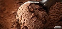 a scoop of chocolate ice cream in a bowl