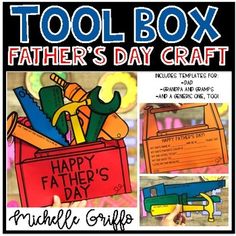 a father's day craft with tools in it and the title tool box fathers day craft