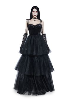 base|black Goth Gown, Velvet Corset, Black Dolls, Black Doll, Fairy Dress, Shoes And Accessories, Corset Top, Dolls Kill, Black Media